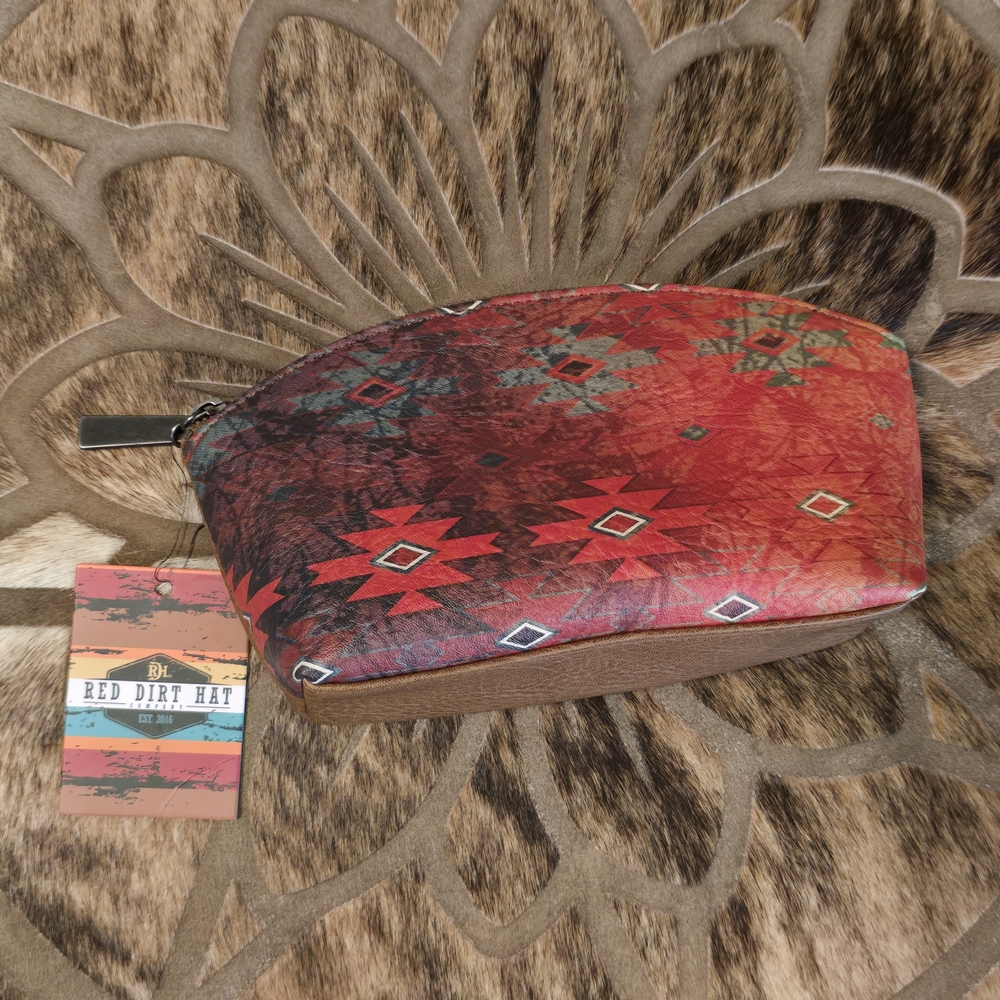 DOME COSMETIC POUCH W/AZTEC PRINT Red Dirt Hat Co